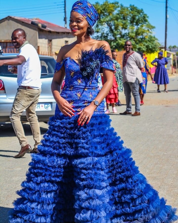 Blue and hotsell yellow shweshwe dresses