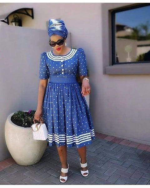 Shweshwe Dresses For Makoti 2021 For South African Women Shweshwe Home 