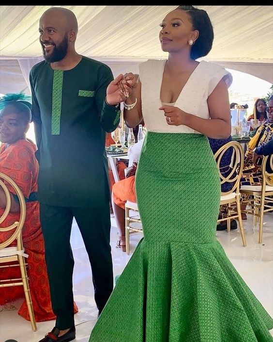 Green shweshwe dresses for makoti 2021 For African Ladies - Shweshwe Home
