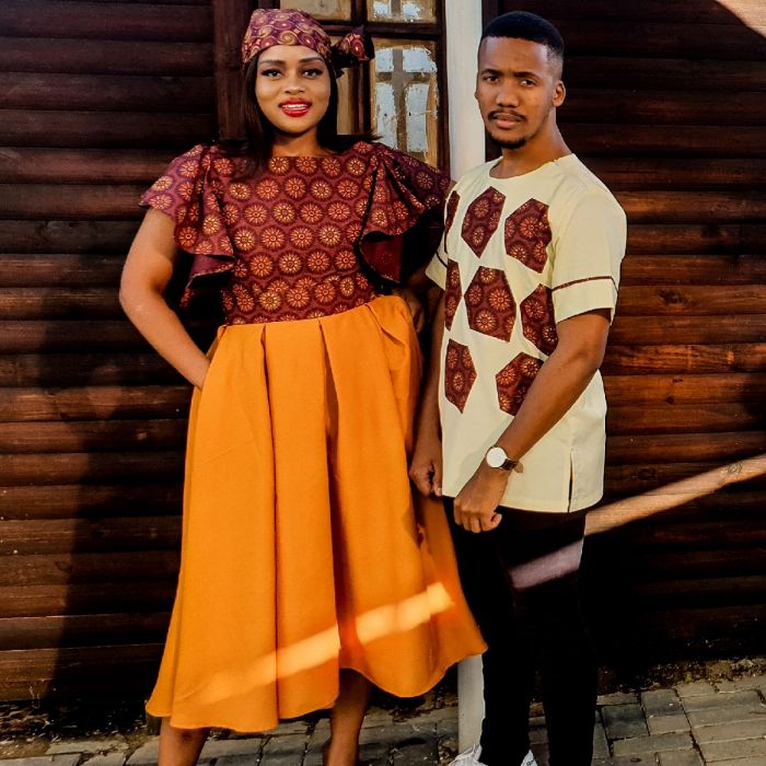 tswana traditional dresses For Couples 2022 - Shweshwe Home