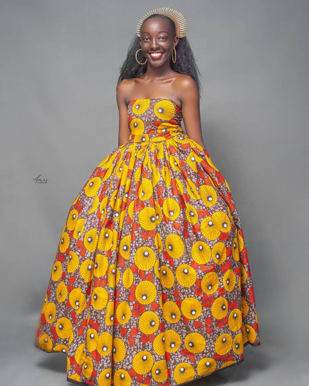 Latest Ankara Midi Gown Styles for Women's 2022 - Shweshwe Home