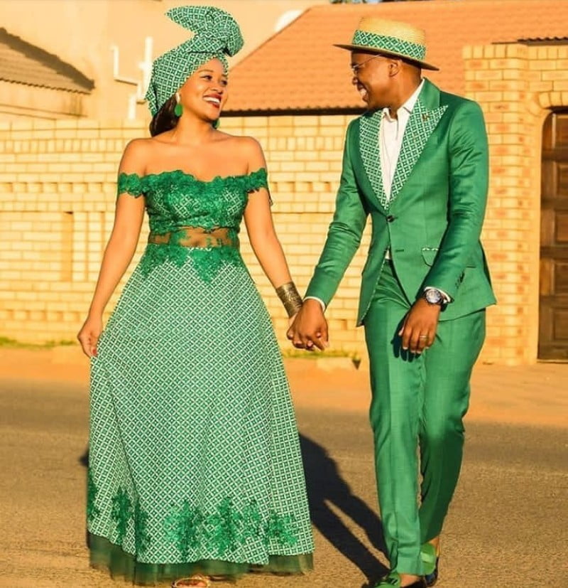 Tswana Traditional Wedding Dresses For African Womens Shweshwe Home
